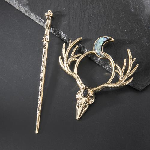 Hair Stick Zinc Alloy with Sea Opal vintage & for woman & hollow Sold By PC