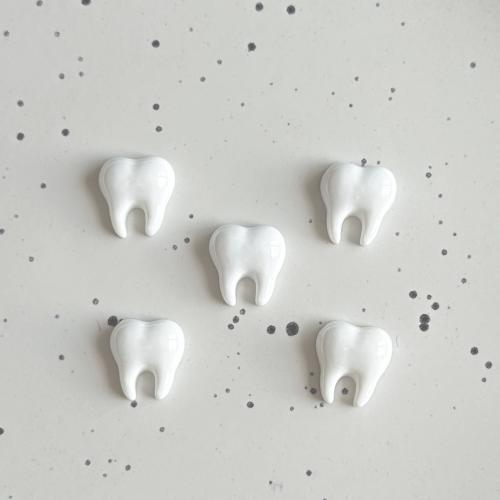 Mobile Phone DIY Decoration, Resin, Tooth, white, Sold By PC