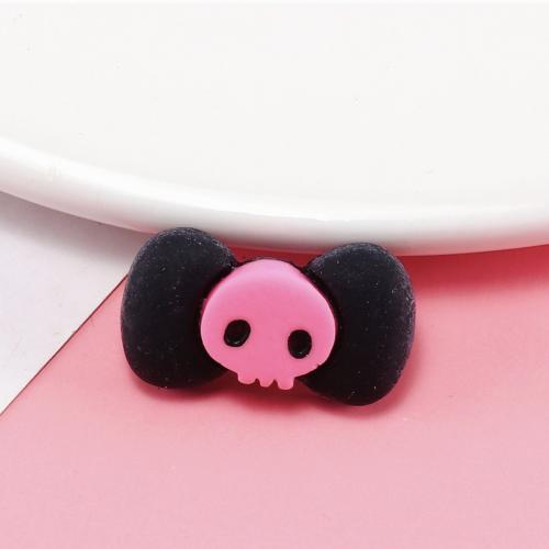 Mobile Phone DIY Decoration, Resin, Bowknot, Jet, 23x12mm, Sold By PC