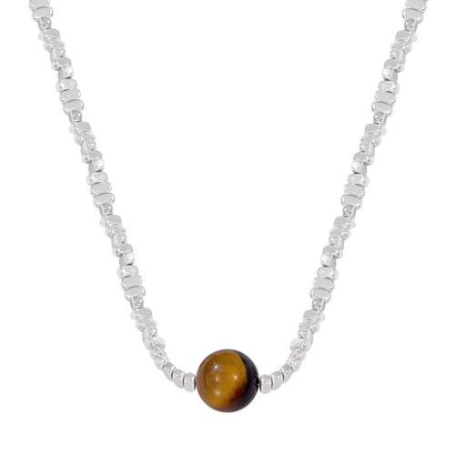 Titanstahl Halskette, mit Obsidian, mit Verlängerungskettchen von 5cm, Modeschmuck & für Frau, originale Farbe, 12mm, Länge:ca. 42 cm, verkauft von PC