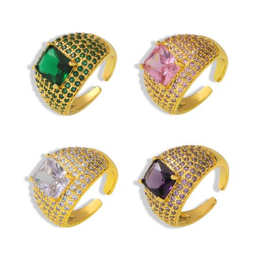 Mässing Finger Ring, mode smycken & för kvinna, gyllene, Storlek:7, Säljs av PC