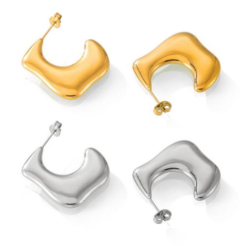 Titanium Steel  Earring, fashion jewelry & for woman, more colors for choice, 24x25mm, Sold By Pair