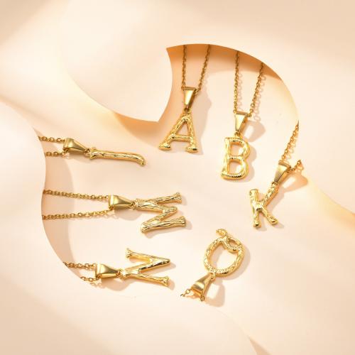 Stainless Steel Letter Pendants 304 Stainless Steel fashion jewelry & for woman golden 21.50mm Sold By PC