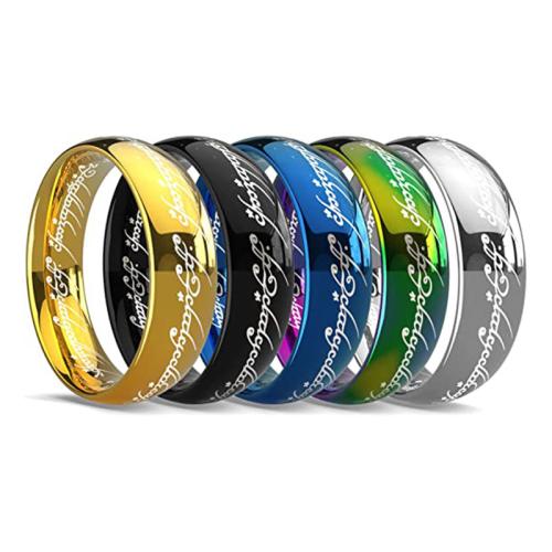 Vinger Ring in edelstaal, 304 roestvrij staal, mode sieraden & uniseks & verschillende grootte voor keus, meer kleuren voor de keuze, width 6mm, Verkocht door PC