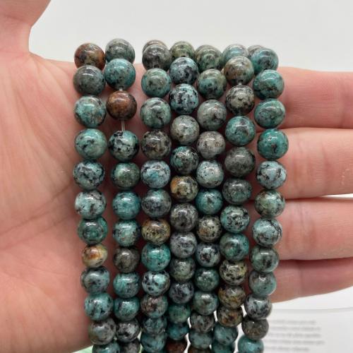 Perles turquoises, Turquoise africain, Rond, DIY & normes différentes pour le choix, Vendu par Environ 38 cm brin