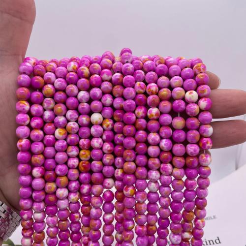 Regen Blumen Stein Perlen, rund, DIY & verschiedene Größen vorhanden, keine, verkauft per ca. 38 cm Strang