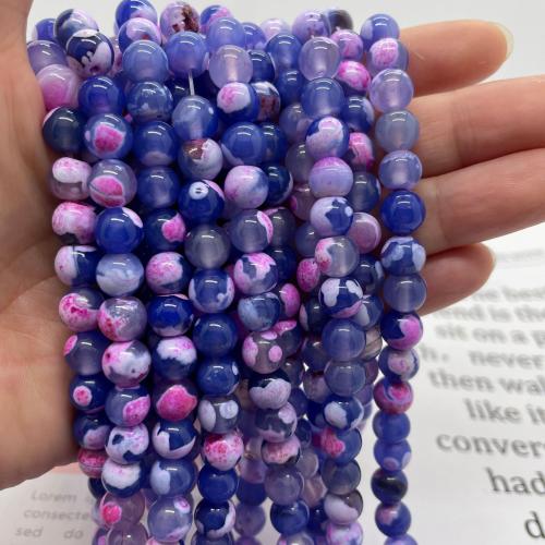 Agat perler, Fire Agate, Runde, du kan DIY & forskellig størrelse for valg, flere farver til valg, Solgt Per Ca. 38 cm Strand