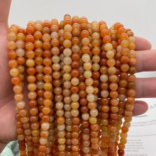 Natural Aventurine Beads Red Aventurine Round DIY orange Sold Per Approx 38 cm Strand
