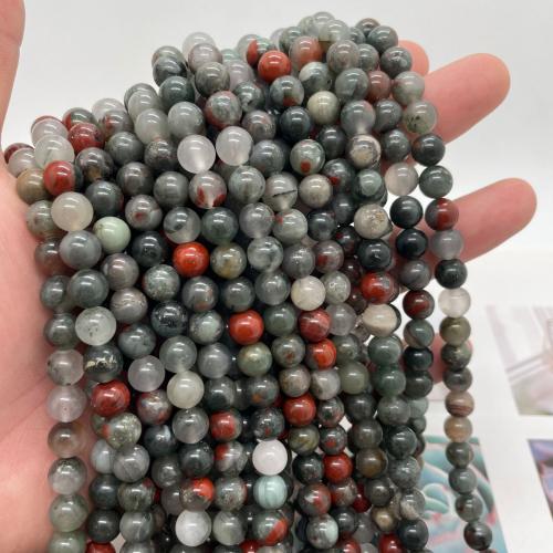 Perles bijoux en pierres gemmes, Bloodstone africain, Rond, DIY & normes différentes pour le choix, Vendu par Environ 38 cm brin