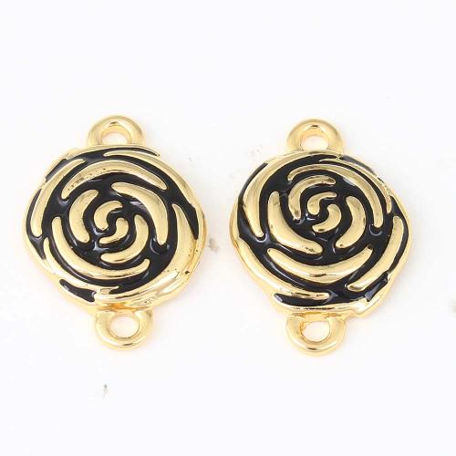 Brass Jewelry Connector Rose gold color plated DIY & enamel & 1/1 loop black nickel lead & cadmium free Sold By PC