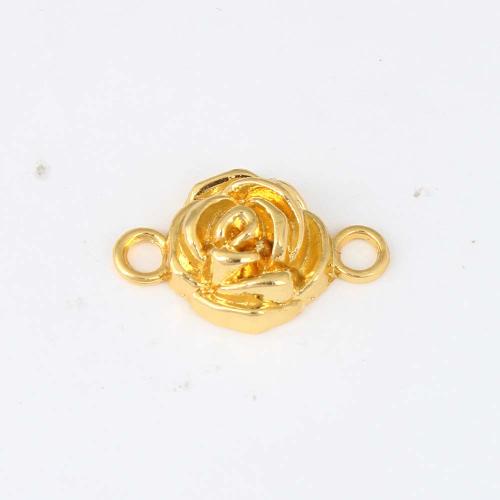 Mässing smycken Connector, Rose, guldfärg pläterade, DIY & 1/1 slinga, nickel, bly och kadmium gratis, 25.70x16.40x6.30mm, Säljs av PC
