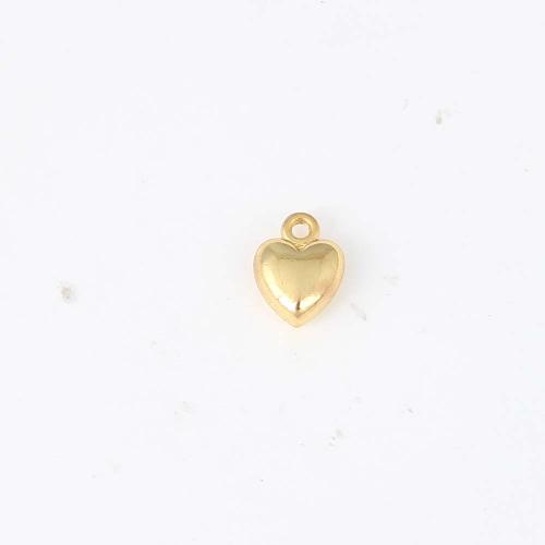 Brass Heart Pendants, gold color plated, DIY, nickel, lead & cadmium free, 10.30x7.70x4.20mm, Sold By PC