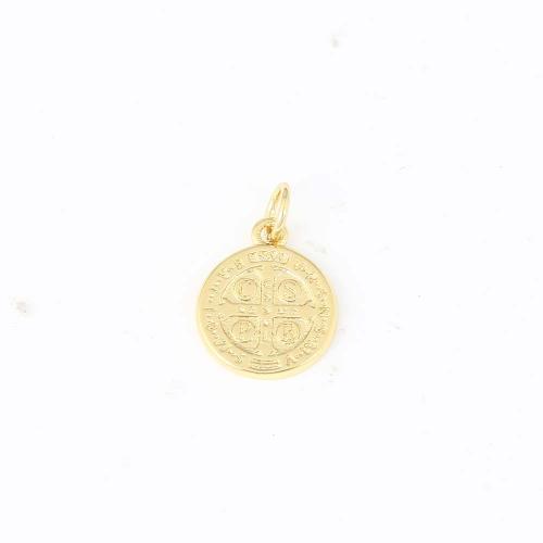 Brass Jewelry Pendants Round gold color plated DIY nickel lead & cadmium free Sold By PC