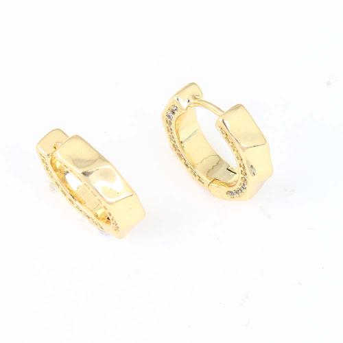 Cubic Zirconia Micro Pave Brass Earring, gold color plated, micro pave cubic zirconia & for woman, nickel, lead & cadmium free, 14.80x13.90x3.70mm, Sold By PC