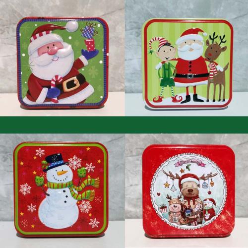 fundición Tarro de caramelo de Navidad, Diseño de Navidad & diferentes patrones para la opción, más colores para la opción, 77x77x68mm, Vendido por UD