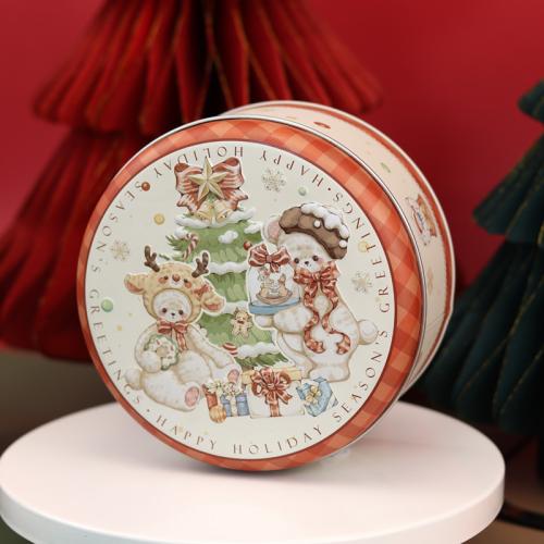 Eisen Weihnachten Candy Jar, Weihnachts-Design & verschiedene Muster für Wahl, keine, 135x70mm, verkauft von PC