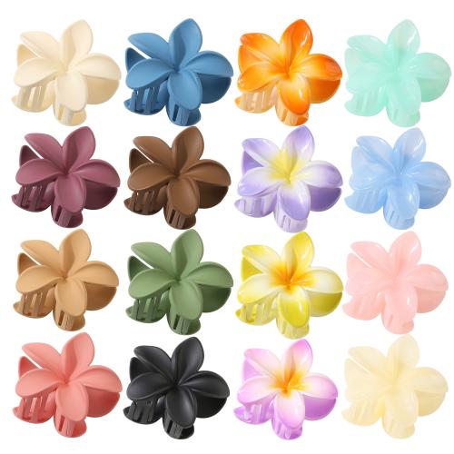 Hair Claw Clips, Plastic, Flower, stoving varnish, for woman, more colors for choice, 80mm, Sold By PC