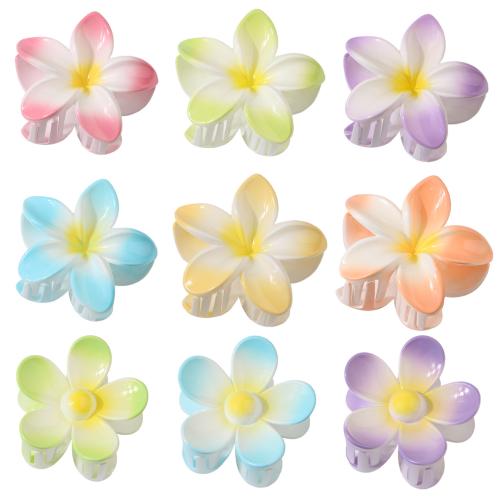 Hair Claw Clips Plastic Flower stoving varnish & for woman Sold By PC