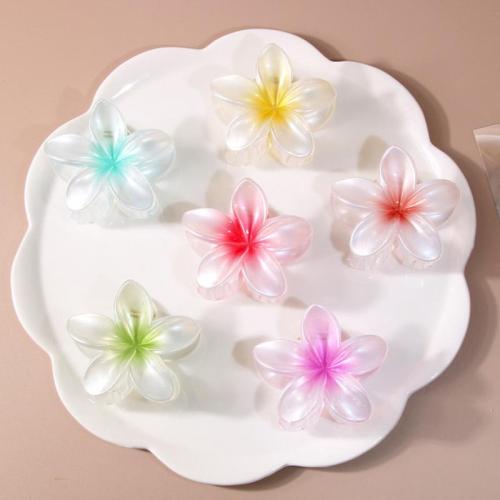 Hair Claw Clips Plastic Flower stoving varnish for woman Sold By PC