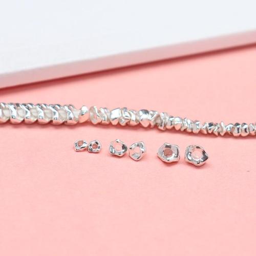 Spacer Beads Jewelry 925 Sterling Silver DIY silver color Sold By PC