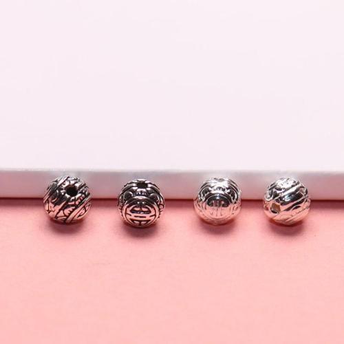 Perles d'espacement Bijoux, argent sterling 925, DIY, plus de couleurs à choisir, 6mm, Trou:Environ 1mm, Vendu par PC