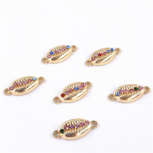 Zinc Alloy Connector plated DIY & with rhinestone golden Sold By Lot