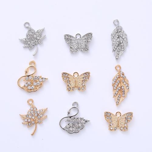Tibetan Style Rhinestone Pendants, plated, DIY & different styles for choice & with rhinestone, more colors for choice, 200PCs/Lot, Sold By Lot