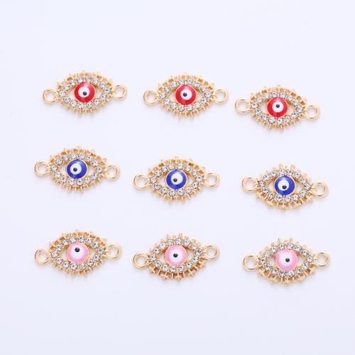 Tibetan Style Connector, plated, DIY & enamel & with rhinestone, more colors for choice, 20x11x2mm, 200PCs/Lot, Sold By Lot