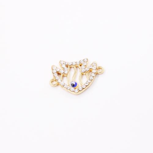 Animal Zinc Alloy Connector Fish plated DIY & enamel & with rhinestone golden Sold By Lot