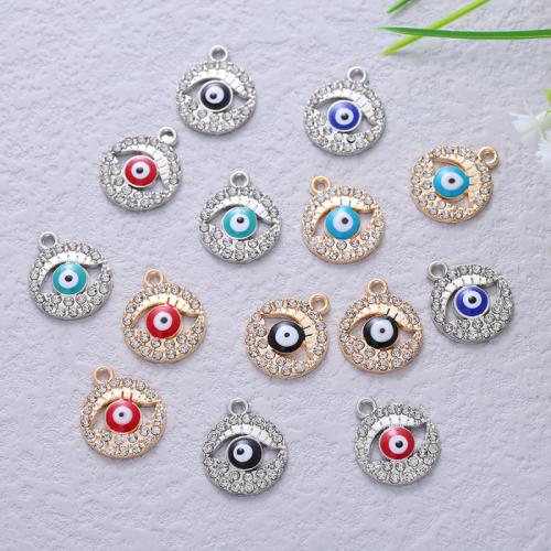 Tibetan Style Rhinestone Pendants, plated, DIY & enamel & with rhinestone, more colors for choice, 17x15x2mm, 200PCs/Lot, Sold By Lot
