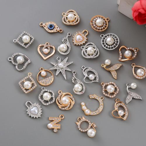 Tibetan Style Rhinestone Pendants, with Plastic Pearl, plated, DIY & different styles for choice & enamel & with rhinestone, more colors for choice, 200PCs/Lot, Sold By Lot