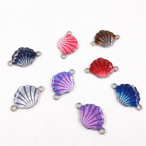 Tibetan Style Connector, Shell, plated, DIY & enamel, more colors for choice, 24x16x3mm, 200PCs/Lot, Sold By Lot