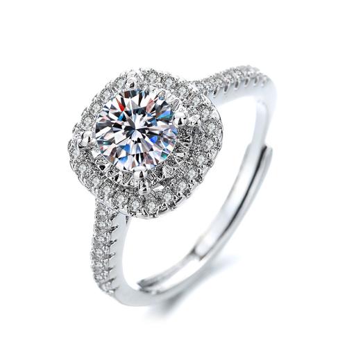 Brass Finger Ring with Moissanite plated & for woman original color Sold By PC