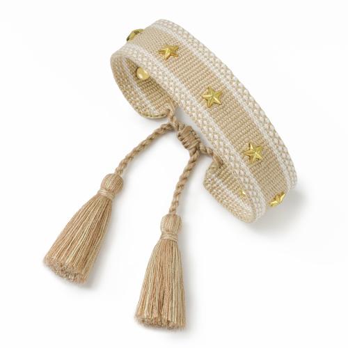 Chaîne tissée Bracelets, Fibre de polyester, avec alliage de zinc, modèles différents pour le choix & pour femme, plus de couleurs à choisir, Longueur Environ 15-25 cm, Vendu par PC