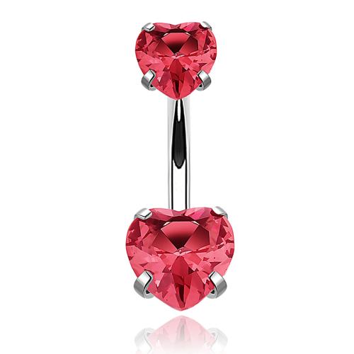 Stainless Steel Belly Ring, 316L Stainless Steel, Unisex & micro pave cubic zirconia, more colors for choice, Sold By PC