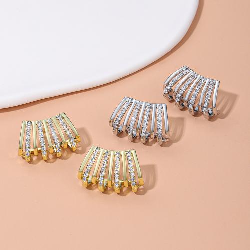 Tibetan Style Stud Earring, with Brass, plated, fashion jewelry & different styles for choice & micro pave cubic zirconia & for woman, more colors for choice, Sold By Pair
