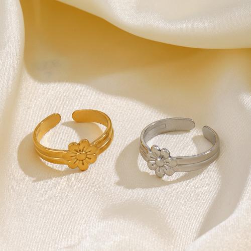 Палец кольцо из нержавеющей стали, Нержавеющая сталь 304, Форма цветка, ювелирные изделия моды & Женский, Много цветов для выбора, продается PC