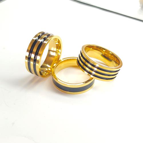 Pár prsteny, 304 Stainless Steel, lesklý, unisex & různé velikosti pro výběr & smalt, více barev na výběr, Prodáno By PC
