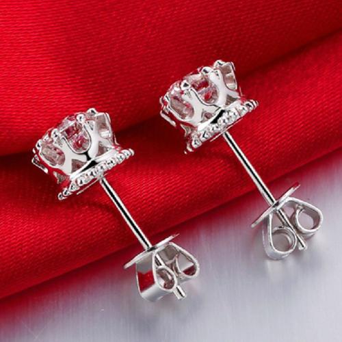 Cubic Zirconia Micro Pave Brass Earring fashion jewelry & micro pave cubic zirconia & for woman 7mm Sold By Pair