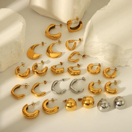 Stainless Steel Stud Earrings 304 Stainless Steel fashion jewelry & for woman Sold By Pair