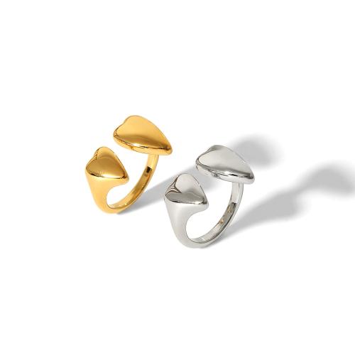 خاتم إصبع الفولاذ المقاوم للصدأ, 304 الفولاذ المقاوم للصدأ, قلب, مجوهرات الموضة & للمرأة, المزيد من الألوان للاختيار, تباع بواسطة PC