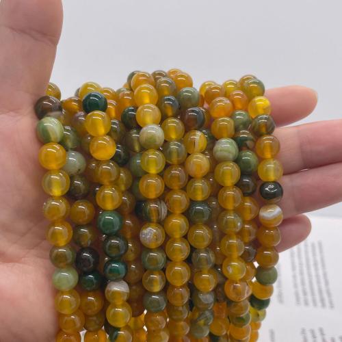 Agate perle, Ahat, Krug, možete DIY & različite veličine za izbor, više boja za izbor, Prodano Per 38 cm Strand