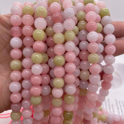 Jade Perlen, persische Jade, rund, DIY & verschiedene Größen vorhanden, Rosa, verkauft per ca. 38 cm Strang