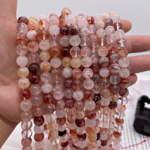 Gemstone Jewelry Beads, Red Marble Glue Stone, Round, DIY & different size for choice, mixed colors, Sold Per Approx 38 cm Strand