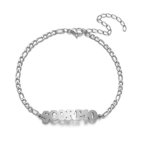 Stainless Steel Jewelry Bracelet 304 Stainless Steel with 5cm extender chain 12 Signs of the Zodiac Vacuum Ion Plating fashion jewelry & Unisex Length Approx 17 cm Sold By PC