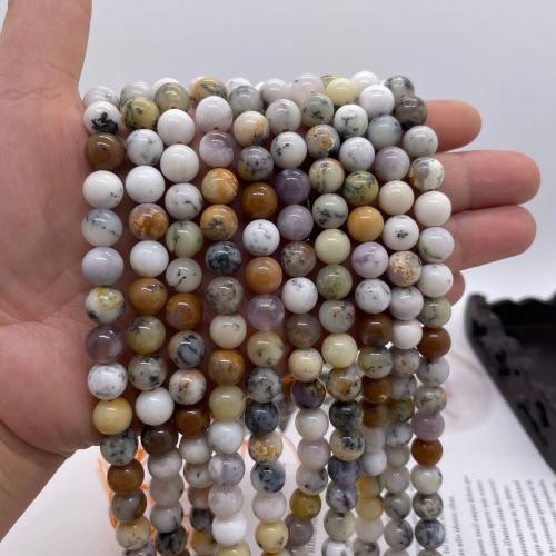 Gemstone Jewelry Beads Yellow Opal Round DIY mixed colors Sold Per Approx 38 cm Strand