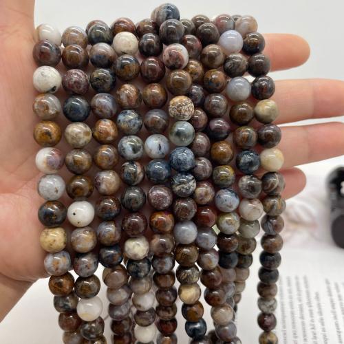 Gemstone Jewelry Beads Pietersite Round DIY Sold Per Approx 38 cm Strand