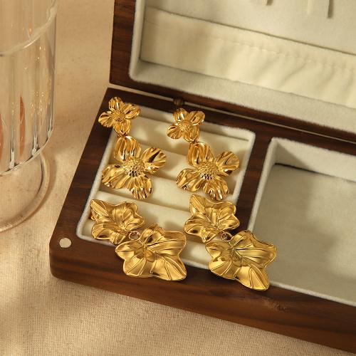 Stainless Steel Drop Earring 304 Stainless Steel gold color plated fashion jewelry golden Sold By Pair