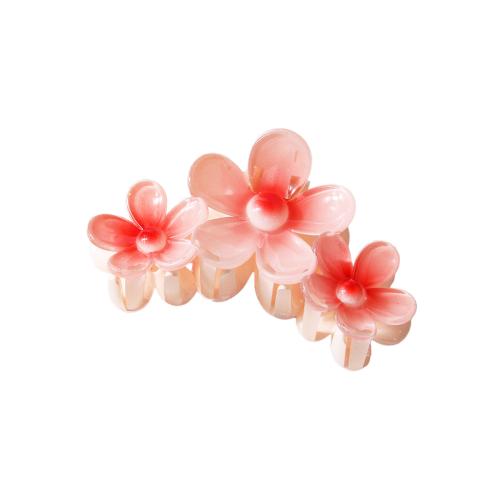 Hair Claw Clips, Plastic, Flower, stoving varnish, gradient color & for woman, more colors for choice, 105x60mm, Sold By PC