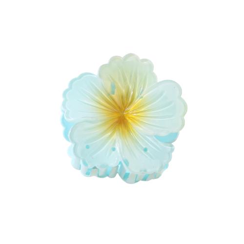 Hair Claw Clips Plastic Flower stoving varnish gradient color & for woman 80mm Sold By PC